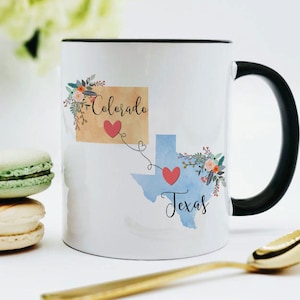 Texas Colorado Mug / Colorado Texas Mug / Texas to Colorado Gift / Colorado to Texas Gift / 11 or 15 oz