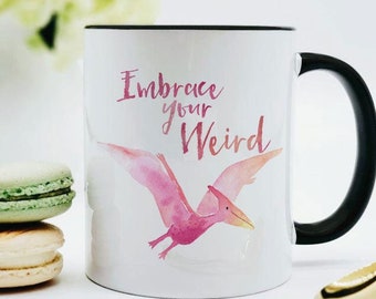 Pterodactyl Mug / Weird Mug / Pink Mug / Pterodactyl Gift / Pterodactyl Coffee Mug / Pterodactyl Gifts