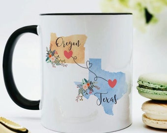 Oregon Texas Mug / Texas Oregon Mug / Oregon to Texas Gift / Texas to Oregon Gift / Girl Christmas Gifts