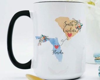 Florida South Carolina Mug / South Carolina Florida Mug / Florida to South Carolina Gift / South Carolina to Florida Gift / 11 or 15 oz