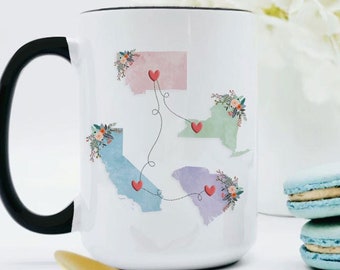 Four State Mug / Four States Gift / State Coffee Cup / State Gifts / Unique Wedding Gift / Best Friends Trip Commemoration / Vacation Memory