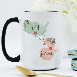 USA Guatemala Mug / Guatemala USA Mug / United States Guatemala Exchange Student Gifts / Au Pair Gift / USA Coffee Mug / Coffee Cup