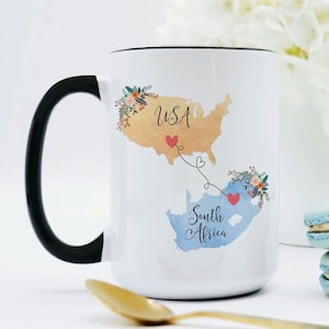 USA South Africa Mug / South Africa USA Mug / South African Exchange Student Gift / South Africa Coffee Mug