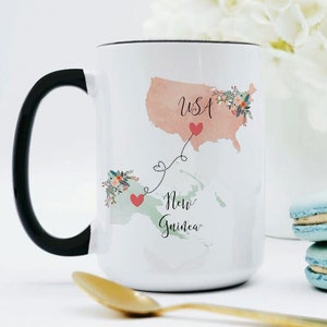 USA New Guinea Mug / New Guinea USA Mug / United States New Guinea Exchange Student Gifts / Au Pair Gift / USA Coffee Mug / Coffee Cup