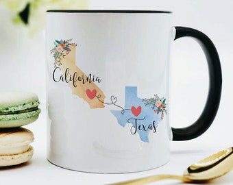 California Texas Mug / Texas California Mug / California to Texas Gift / Texas to California Gift / 11 or 15 oz