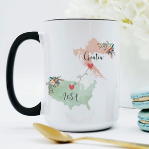 USA Croatia Mug / Croatia USA Mug / United States Croatia Exchange Student Gifts / Croatia Au Pair Gift / USA Coffee Mug / Coffee Cup