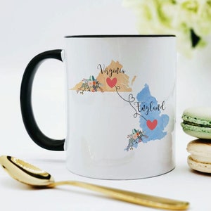 Virginia England Mug / Two State Mug / England Virginia Mug / England Gifts / Virginia Hostess Gift / 11 or 15 oz
