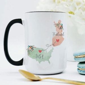 USA Finland Mug / Finland USA Mug / United States Finland Exchange Student Gifts / Finland Au Pair Gift / USA Coffee Mug / Coffee Cup