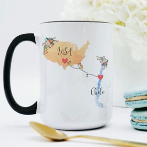 USA Chile Mug / Chile USA Mug / United States Chile Exchange Student Gifts / Chile Au Pair Gift / USA Coffee Mug / Coffee Cup