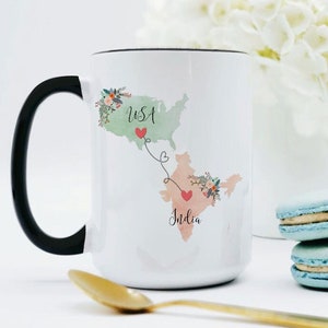 USA India Mug / India USA Mug / United States India Exchange Student Gifts / India Au Pair Gift / USA Coffee Mug / Coffee Cup