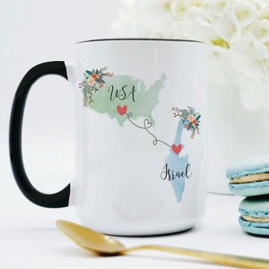 USA Israel Mug / Israel USA Mug / United States Israel Exchange Student Gifts / Israel Au Pair Gift / USA Coffee Mug / Coffee Cup