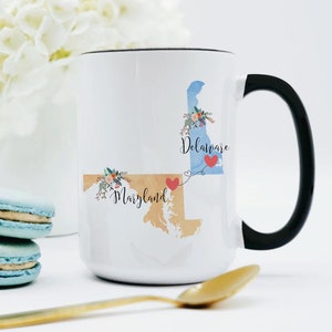 Maryland Delaware Mug / Delaware Maryland Mug / Maryland Gift / Delaware Hostess Gift / Delaware Souvenir / Coffee Mug