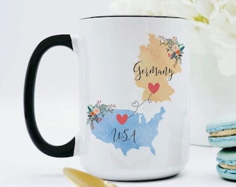 USA Germany Mug / Germany USA Mug / United States Germany Exchange Student Gifts / German Au Pair Gift / USA Coffee Mug / Military Gift