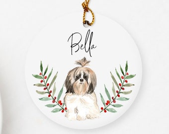 Shih Tzu Ornament Personalized / Personalized Dog Ornament / Shih Tzu Christmas Ornament / Shih Tzu Car Accessories / Shih Tzu Car Charm