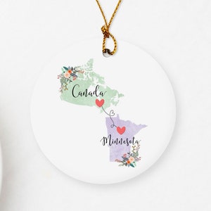 Canada Minnesota Ornament / DOUBLE SIDED Ornament / Minnesota Christmas Ornament / Minnesota Canada Ornament / Canada Gifts