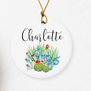 Personalized Cactus Ornament / DOUBLE SIDED Ornament / Cactus Christmas Ornament / Succulent Ornament / Customized Cactus Gift / Cactus Gift