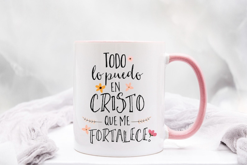 Filipenses 4 13 Mug / Spanish Bible Verse Mug / Spanish Scripture Mug / Spanish Mug / Todo lo Puedo en Cristo que me Fortalece / Church Gift afbeelding 2