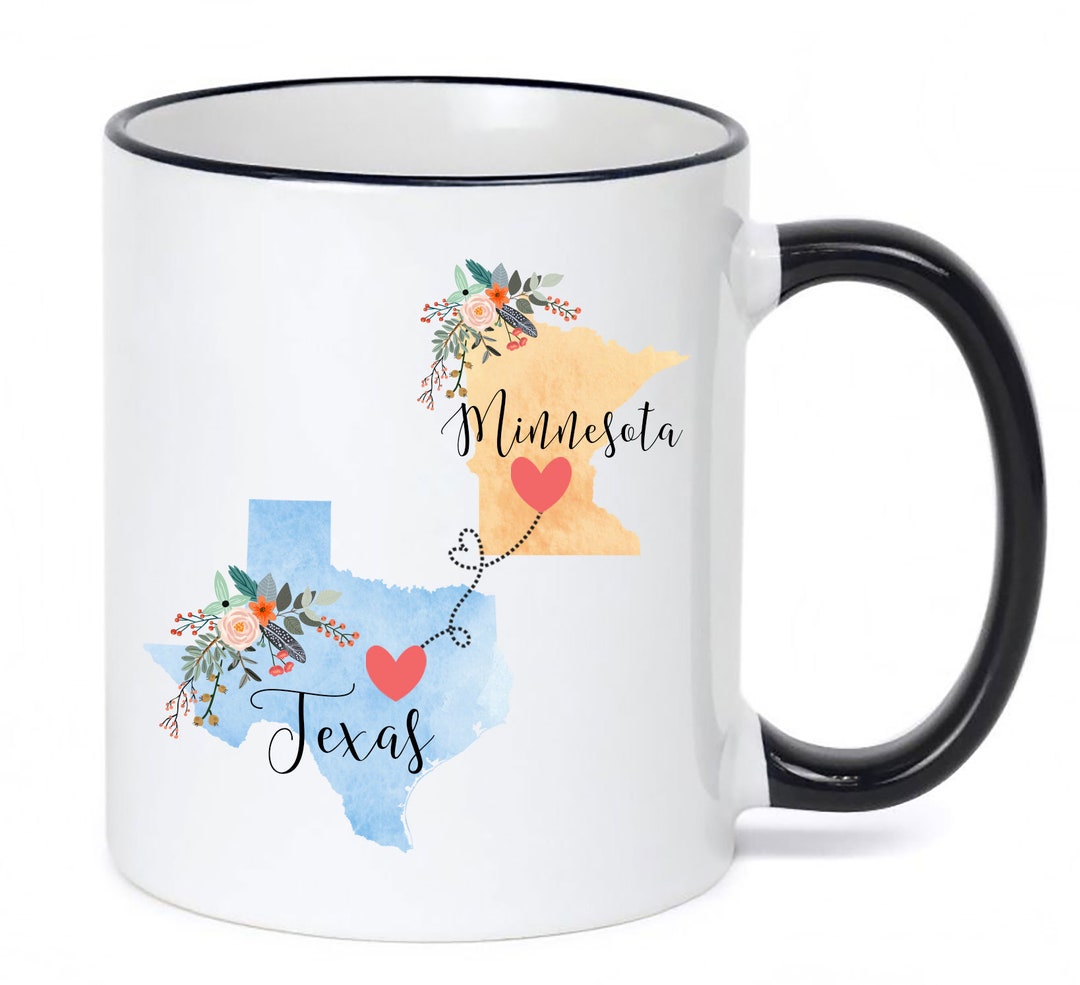 Texas Minnesota Mug / Minnesota Texas Mug / Texas to Minnesota Etsy