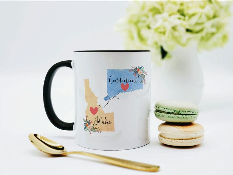 Idaho Connecticut Mug / Connecticut Idaho Mug / Going Away Gift / College Student Going Away / College Student Gift / 11 or 15 oz image 1