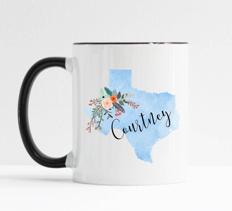 Personalized Texas Mug / Personalized Mug / Custom State Mug / Etsy