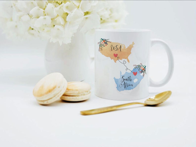 USA South Africa Mug / South Africa USA Mug / South African Exchange Student Gift / South Africa Coffee Mug image 2