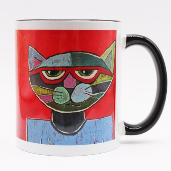 Bill the Hepcat Mug / Cat Mug / Cat Lover Gift / Cat Coffee Cup / Original Art Mug / Cat Coffee Mug