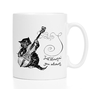 Just Stringin' You Along Cat Mug / Violin Mug / Music Lover Gift / Cello Gift / Violin Gift / Cute Mug image 2