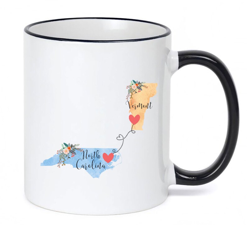 North Carolina Vermont Mug / Vermont North Carolina Mug / Etsy
