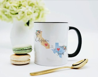 California Texas Mug / Texas California Mug / California to Texas Gift / Texas to California Gift / 11 or 15 oz