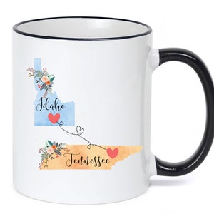 Tennessee Idaho Mug / Idaho Tennessee Mug / Tennessee to Idaho Gift / Idaho to Tennessee Gift / Creative Birthday Gifts