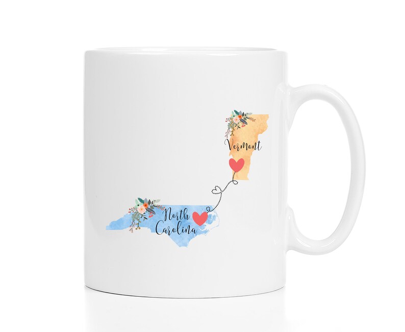 North Carolina Vermont Mug / Vermont North Carolina Mug / Etsy