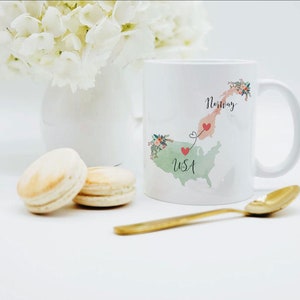 USA Norway Mug / Norway USA Mug / United States Norway Exchange Student Gifts / Norway Au Pair Gift / USA Coffee Mug / Coffee Cup image 2