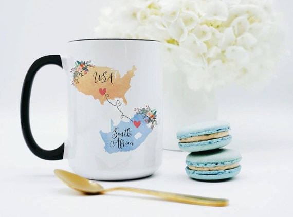 USA South Africa Mug / South Africa USA Mug / South African Exchange Student Gift / South Africa Coffee Mug