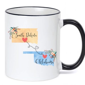 South Dakota Oklahoma Mug / Oklahoma South Dakota Mug / South Dakota to Oklahoma Gift / Oklahoma South Dakota Coffee Cup