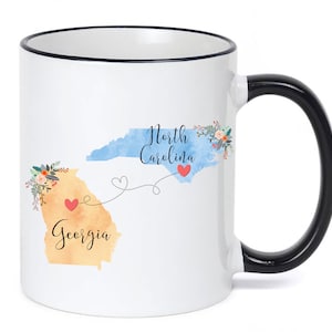 North Carolina Georgia Mug / Georgia North Carolina Mug / Going Away Gift / Penpal Gift / Coffee Mug / Coffee Cup