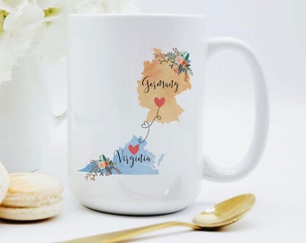 Virginia Germany Mug / Germany Virginia Mug / Germany Mug / Germany Coffee Mug / Germany Coffee Cup / Germany Gift / Exchange Student