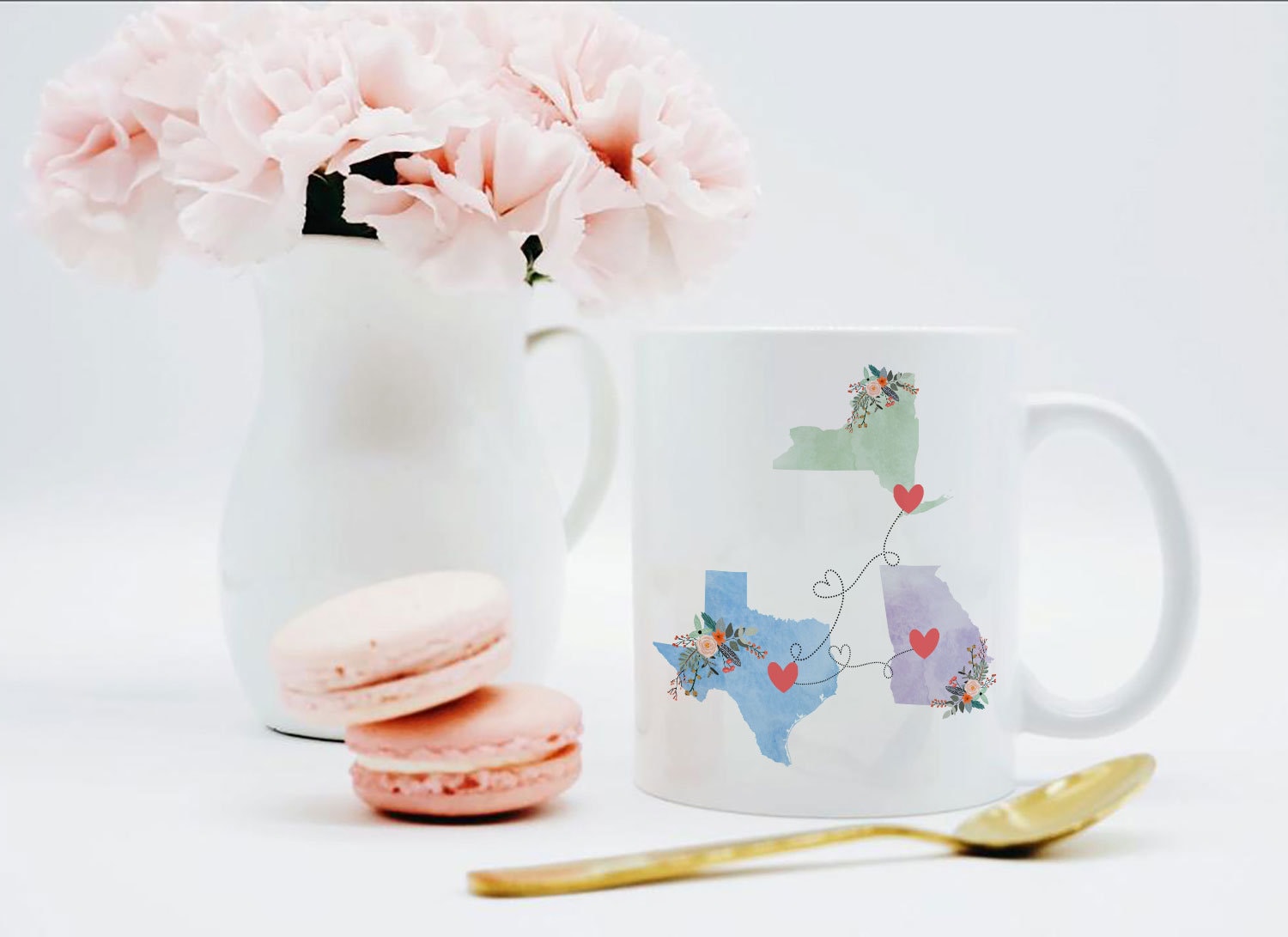 State Mugs Three State Mugs / Three States Gift / Three State Coffee Cup - Etsy