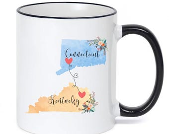 Connecticut Kentucky Mug /Kentucky Connecticut Mug / College Student Gift/Going Away Gift/College Student Going Away/ 11 or 15 oz