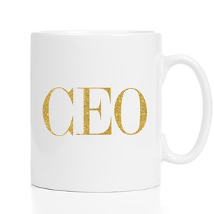 CEO Mug / Boss Gift / Entrepreneur Gift / Glitter Mug / 11 or 15 oz Mug image 1