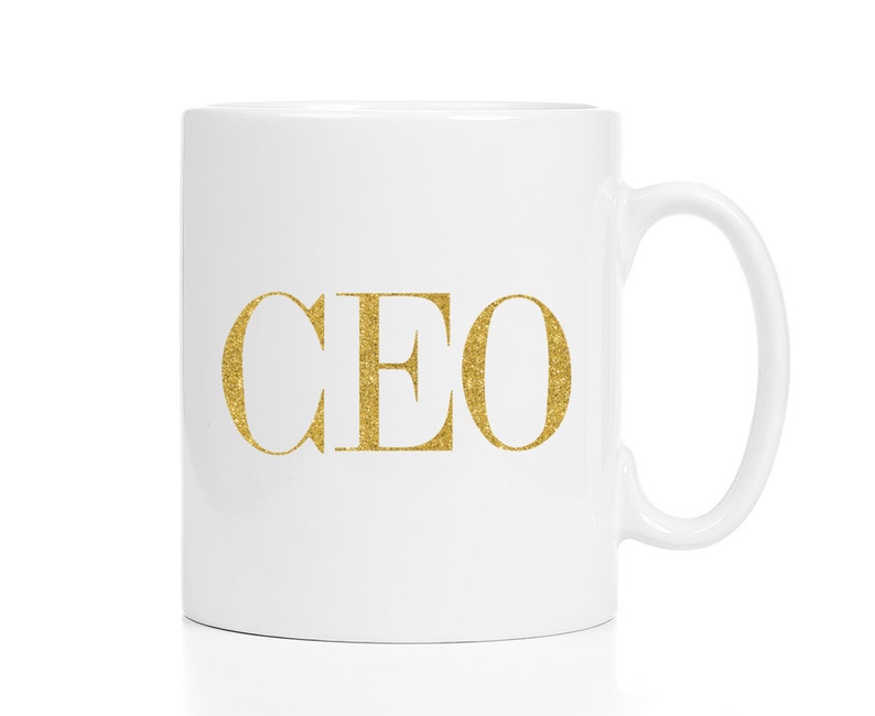 CEO Mug / Boss Gift / Entrepreneur Gift / Glitter Mug / 11 or 15 oz Mug image 1
