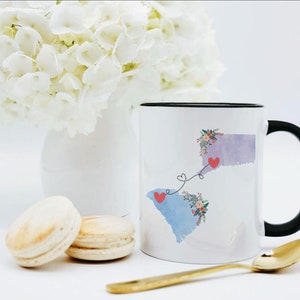 Custom Two State Mug / Long Distance Gift / Long Distance Friend Mug / Custom Country Mugs / State to State Mug Going Away to College Gift image 5