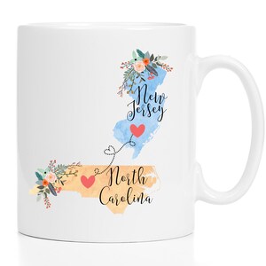 New Jersey North Carolina Mug / North Carolina New Jersey Mug / New Jersey to North Carolina Gift / 11 or 15 oz zdjęcie 2