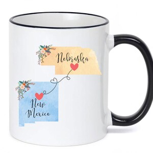 New Mexico Nebraska Mug / Nebraska New Mexico Gift / New Mexico to Nebraska Coffee Mug / Nebraska to NM Cup / Hostess Gift / 11 or 15 oz