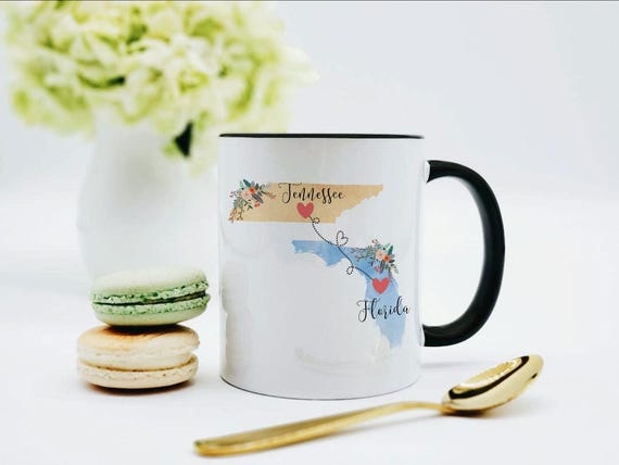Florida Tennessee Mug / Tennessee Florida Mug / Florida to Tennessee Gift / Tennessee to Florida Gift / 11 or 15 oz
