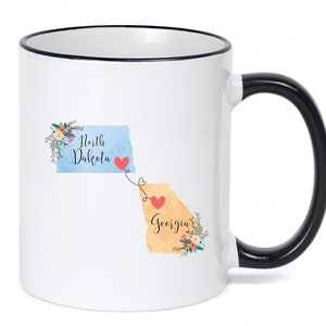 Georgia North Dakota Mug / North Dakota Georgia Mug / Georgia to North Dakota Gift / North Dakota to Georgia Gift / 11 or 15 oz