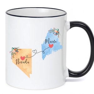 Nevada Maine Mug / Maine Nevada Mug / Nevada to Maine Gift / Maine to Nevada Gift / Hostess Gift 11 or 15 oz