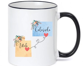 Colorado Utah Mug / Utah Colorado Mug / Colorado to Utah Gift / Utah to Colorado Gift 11 or 15 oz