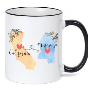 California Mississippi Mug / Mississippi California Mug / California to Mississippi Gift / Mississippi to California Gift 11 or 15 oz