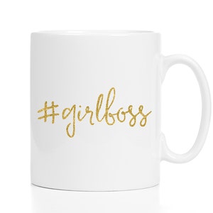 Girlboss Mug / Gift for Boss / Entrepreneur Gift / Boss Gift / Glitter Mug / Hashtag Mug / 11 or 15 oz Mug image 1