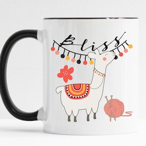 Alpaca Mug / Alpaca Gift / Knitting Mug / Knitting Gift / Crochet Mug / Crochet Gift / Bliss Mug / 11 or 15 oz afbeelding 1